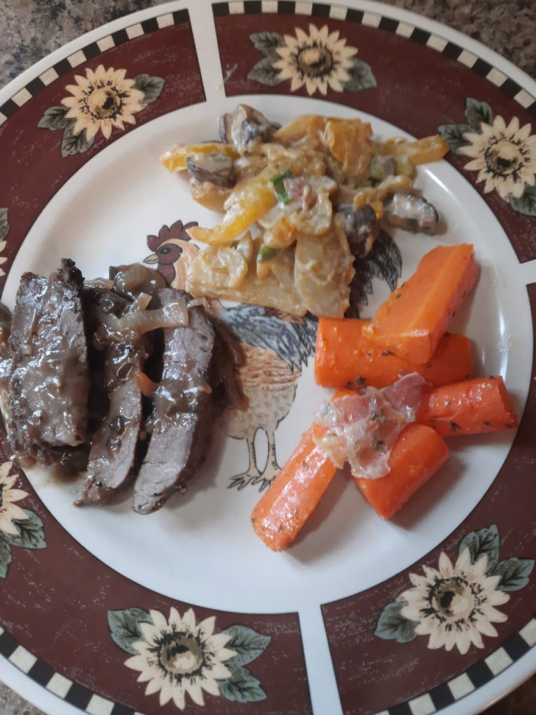 Prime Rib Steak (with roasted garlic and red pepper